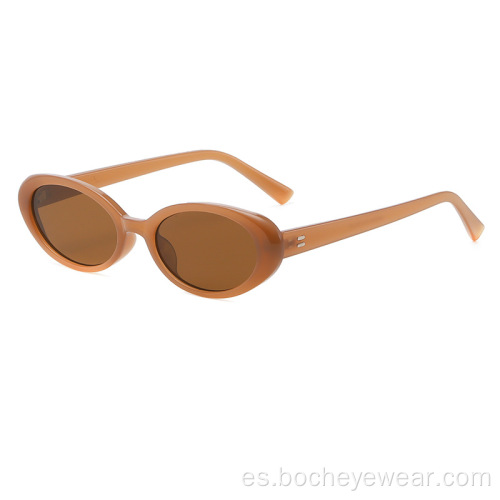 Moda ovalada marco pequeño gafas de sol de uñas de arroz Gafas de sol de hip hop disco de las mujeres net red street shooting ins gafas de estilo s21156